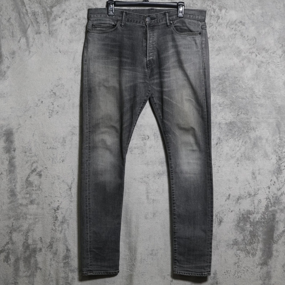 John Elliott Jeans Mens 36x33 Gray Slim Stretch Denim Button Fly Made In Japan